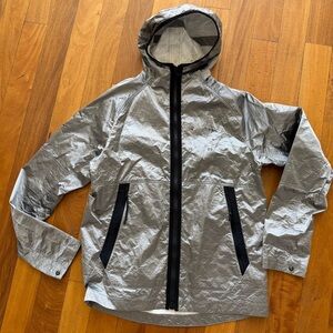 Nike Silver Reflective Hooded Rain Jacket